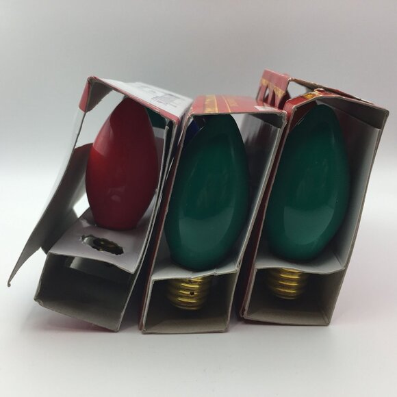 Christmas 8 Replacement C9 Bulbs 7 Watt Outdoor Lights Red Green Blue Orange - Picture 3 of 12